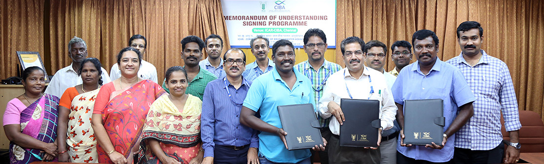 ICAR-CIBA Signed MOU For Transferring PlanktonPlus, And HortiPlus Production Technology And Product Marketing To Nambikkai Fish Farmers Group, Chennai And Coastra Biosolutions Pvt Ltd., Chennai
