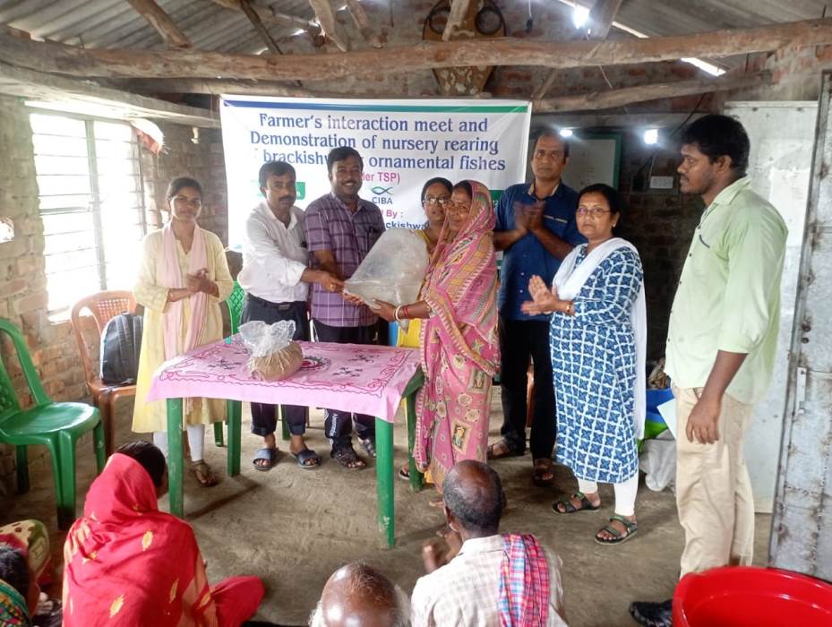 ICAR-CIBA organised tribal farmers interaction meet on nursery rearing of brackishwater ornamental fishes at Baliyara, Mousuni Islands, West Bengal